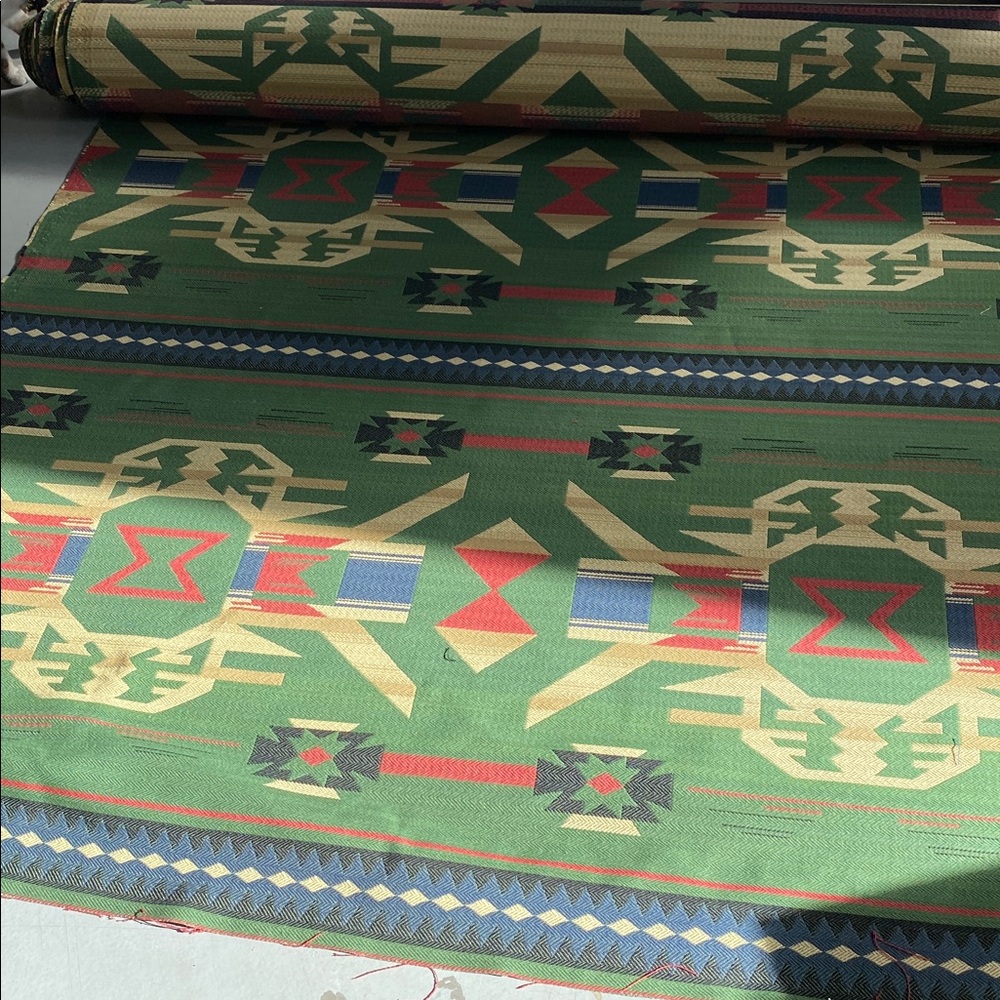 Green and Red Southwestern Patterned Fabric - Picture 2 of 3